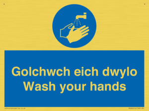 golchwch eich dwylo / wash your hands - safety sign
